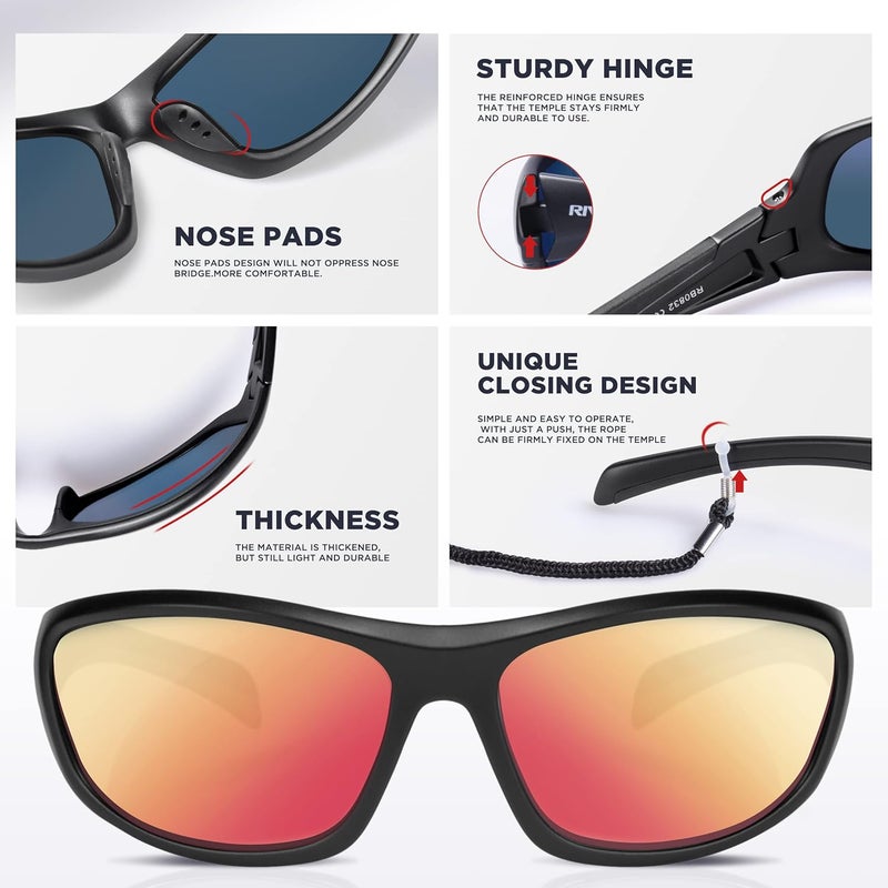 RIVBOS Polarized Sunglasses UV400 Protection for Men's and Women's Fishing, Cycling, and Outdoor Activities RB832 - Image 3